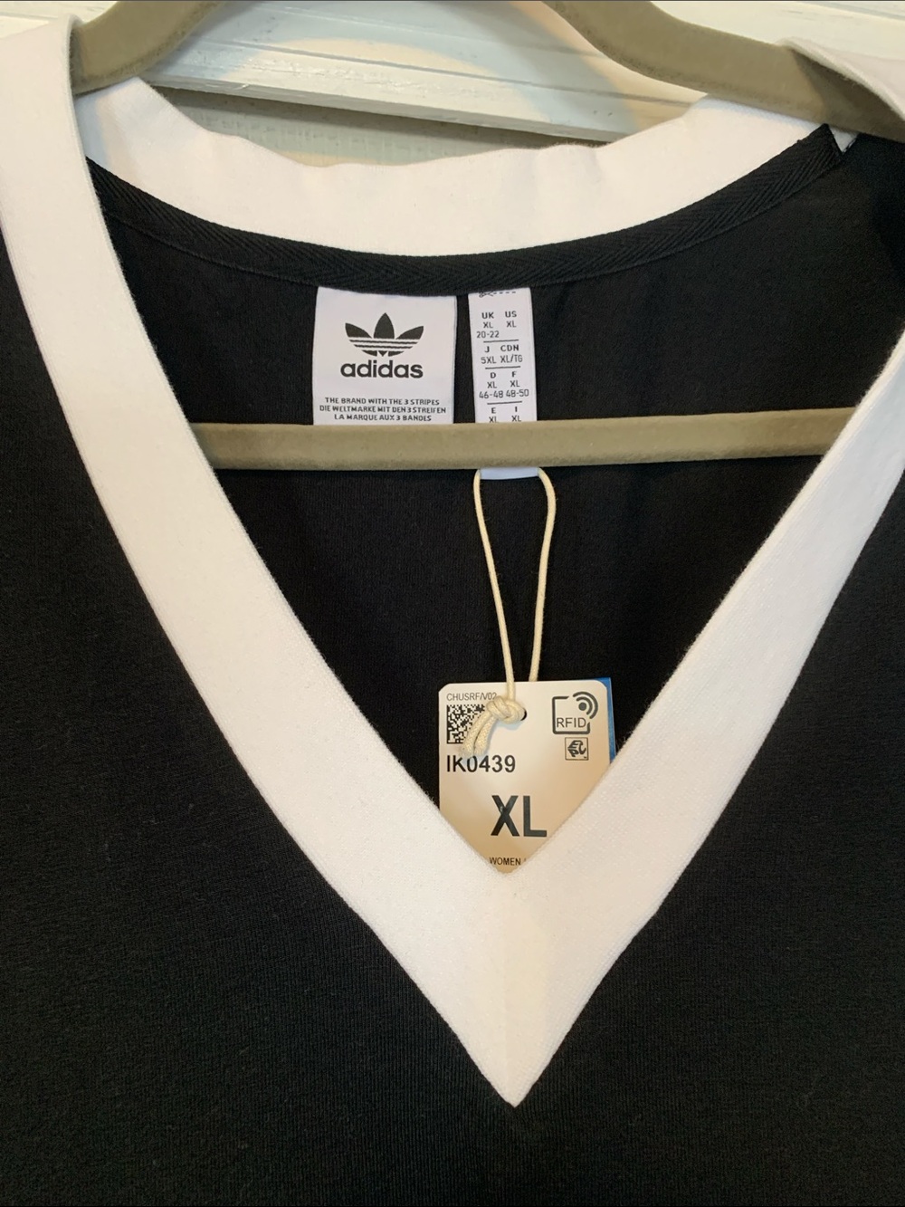 adidas Black Maxi Dress with White Stripe Detail - Picture 3 of 3
